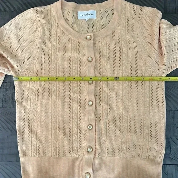 Heartloom Vale Cardi‎ Yellow Button Down Cardigan Sweater - Medium - Picture 7 of 14